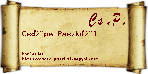 Csépe Paszkál névjegykártya